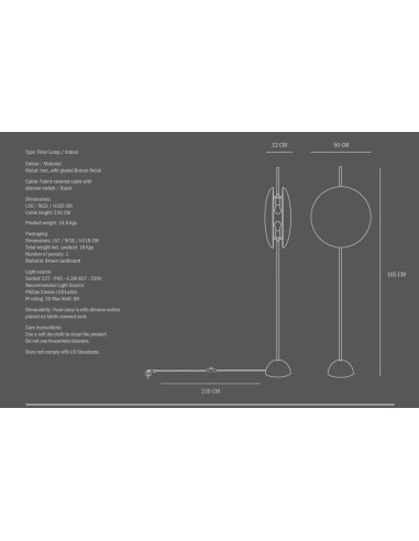 Floor lamp in Bronze finish,...
