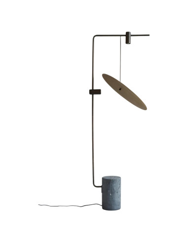Iron and brass floor lamp,...