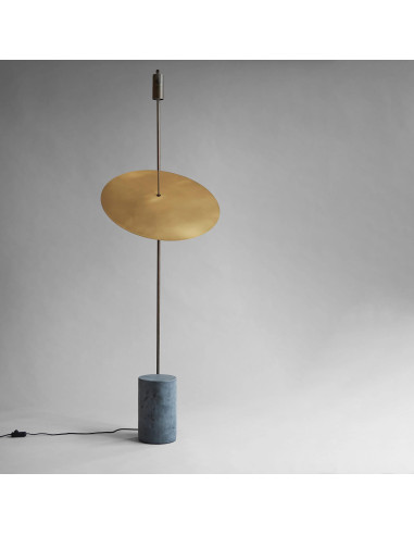 Iron and brass floor lamp,...