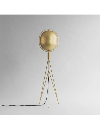 Brass floor lamp, contemporary work.