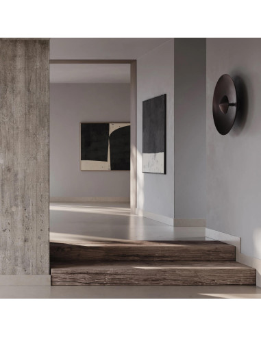 Wall light, in burnt black aluminium,...