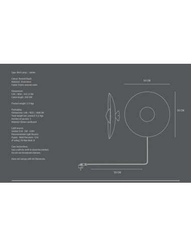 Wall light, in burnt black aluminium,...