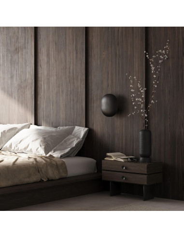 Wall light, made from burnt black...