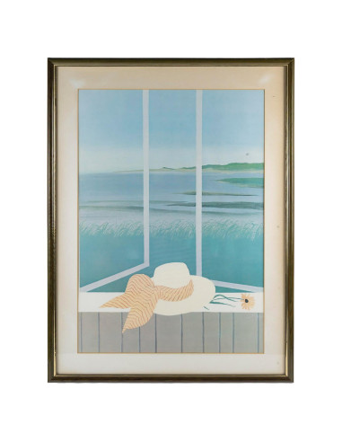 玻璃框装石版画，1990 年。