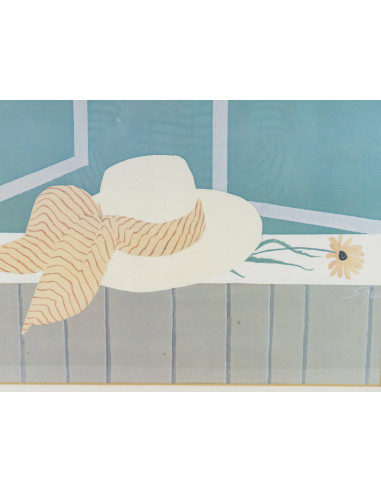 玻璃框装石版画，1990 年。