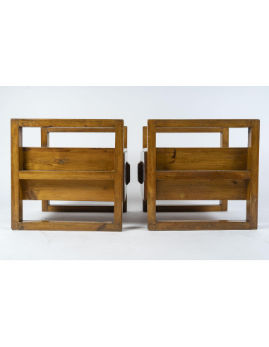 Coppia di comodini in legno degli...