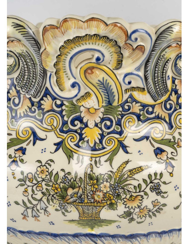 Desvres porcelain pot cover, 20th...