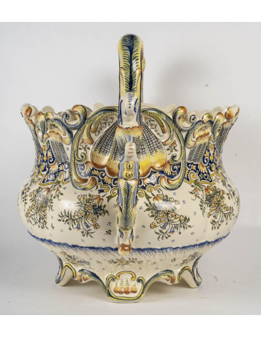 Desvres porcelain pot cover, 20th...