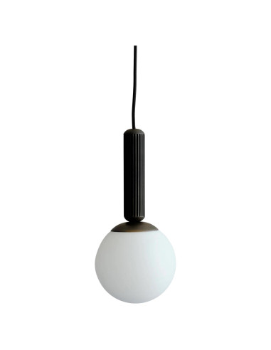 Hanging lamp in patinated bronze...