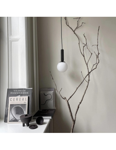 Hanging lamp in patinated bronze...