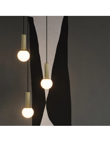 Gold-coloured metal pendant lamp,...