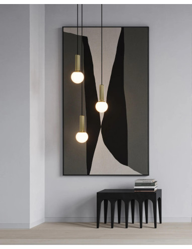 Gold-tone metal pendant lamp,...