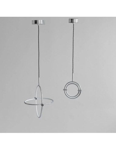 Hanglamp van verchroomd metaal en...