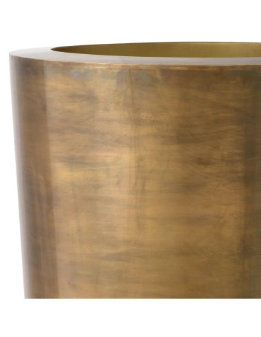 Planter in patinated brass,...