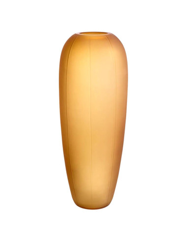 Vase in mouth-blown glass, amber...