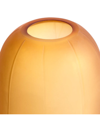Vase in mouth-blown glass, amber...