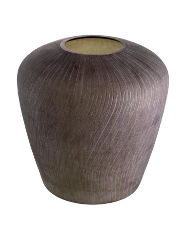Hand-blown glass vase, brown,...