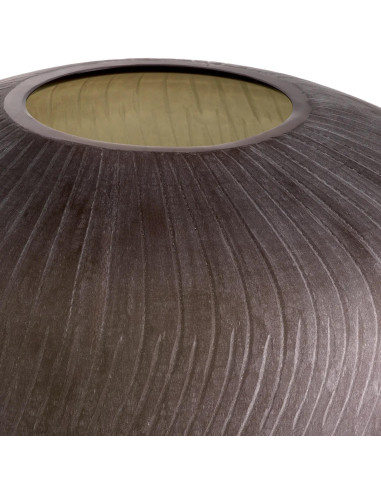 Hand-blown glass vase, brown,...