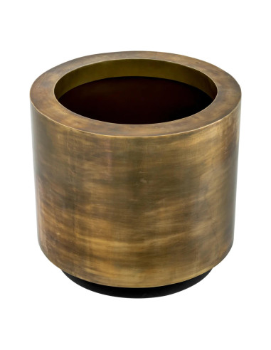 Round planter, patinated brass...