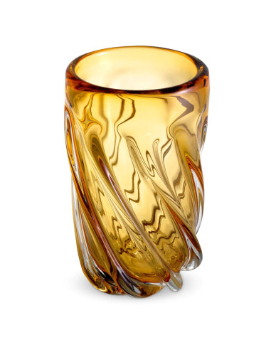 Hohe Vase aus mundgeblasenem Glas,...