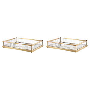 Pair of rectangular trays,...