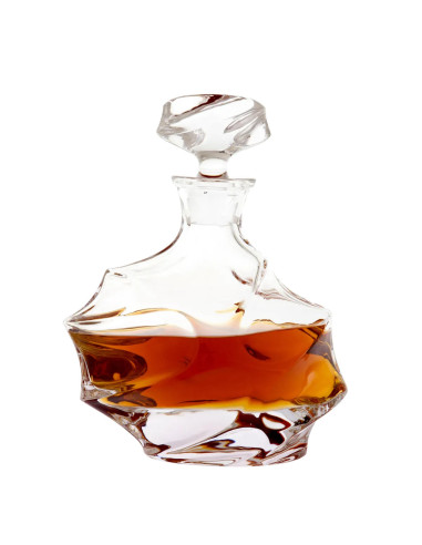 一套 2 个水晶醒酒器和 8 个玻璃杯，1920 年代风格。