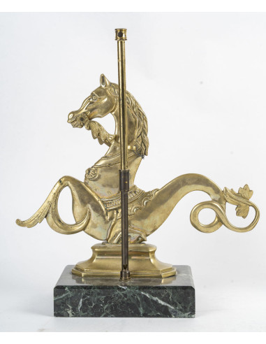 Pair of marble and bronze lamp bases,...