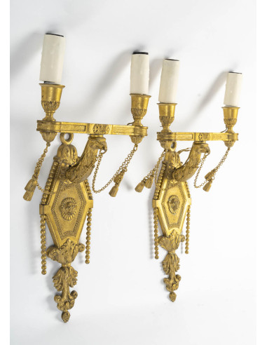 Pareja de apliques de ormolu de...
