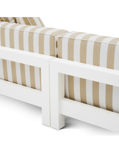 Striped outdoor sofa, matt white,...