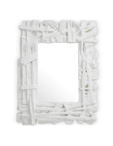 Designspiegel, mat wit, glasvezel,...