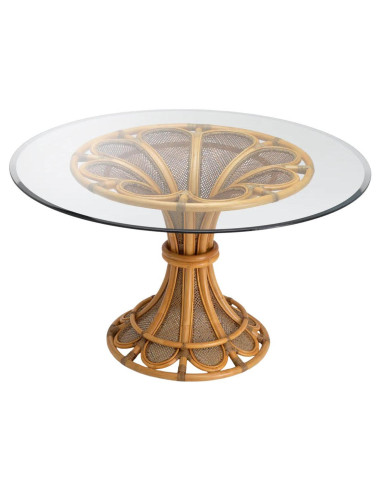 Dining table, natural rattan,...