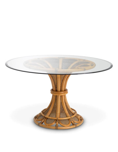 Dining table, natural rattan,...