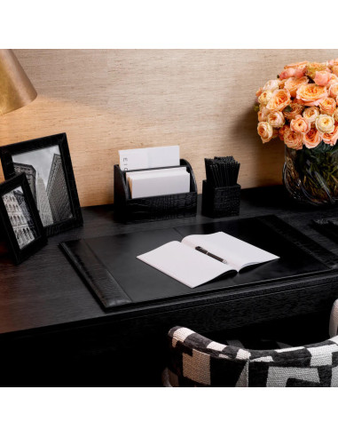3-piece desk set, croco-embossed...