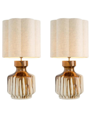 Paire de lampes de table, céramique...