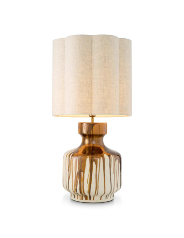 Pair of table lamps, glazed ceramic.