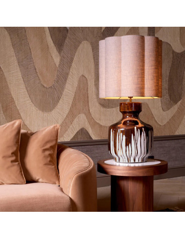 Pair of table lamps, glazed ceramic.