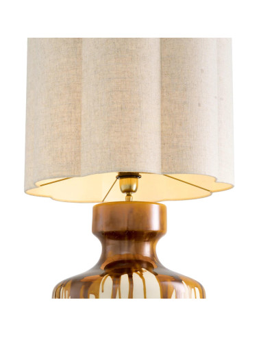 Pair of table lamps, glazed ceramic.