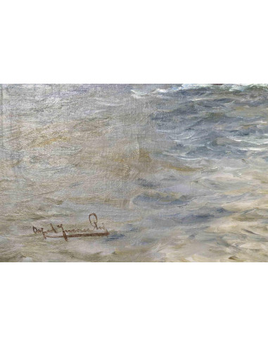 19 世纪晚期布面油画，海洋画。