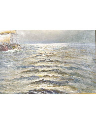 19 世纪晚期布面油画，海洋画。