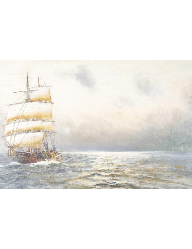 19 世纪晚期布面油画，海洋画。
