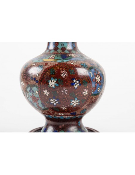 Pár bronzových váz Cloisonné, Čína, 19. století