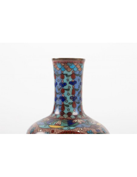 Pár bronzových váz Cloisonné, Čína, 19. století