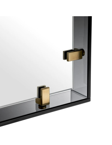 Spiegelpaar aus Rauchglas mit antikem...
