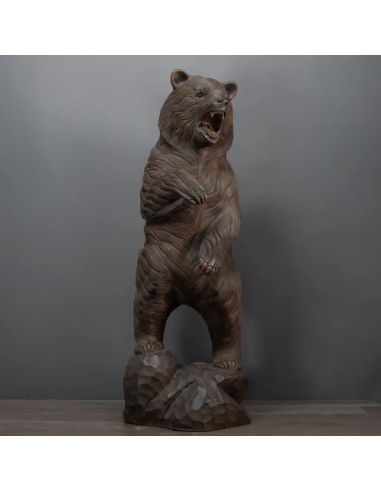 Mango wood sculpture of a standing bear.