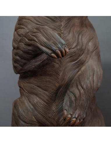 Mango wood sculpture of a standing bear.