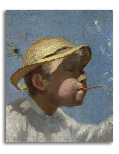 画家保罗-皮尔的画作《泡泡小男孩》壁画复制品