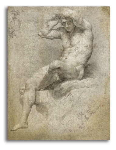 Hand-patinated mural reproduction of...