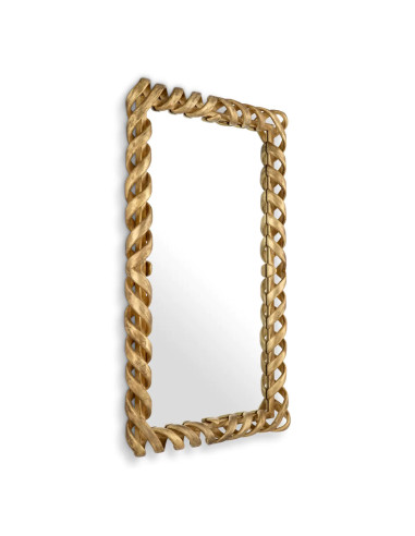 Single mirror, aged gold leaf.