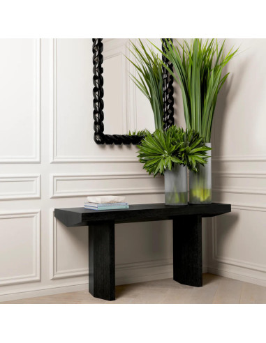 Single mirror, piano black finish.