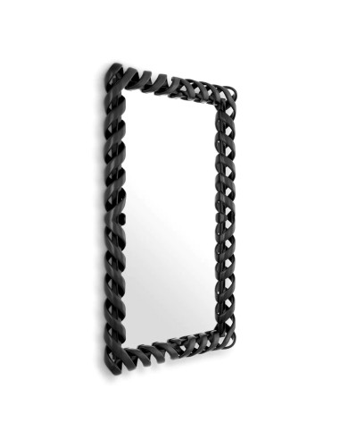 Single mirror, piano black finish.